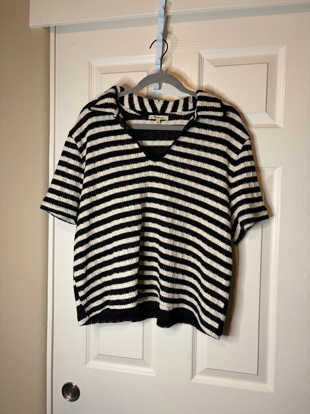Women’s Madewell S/S Striped Cotton Blend Polo XXL